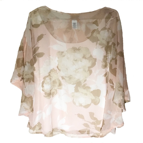 RUBY RD. FLUTTER SLEEVE TOP SIZE L - Picture 2 of 5